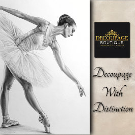Vintag Sketch Ballerina Decoupage Seidenpapier