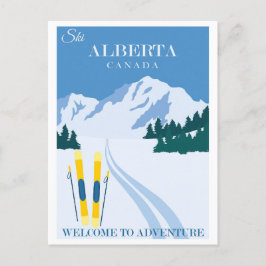 Vintag Ski Alberta Kanada Postkarte
