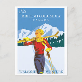 Vintag Ski Canada British Columbia Postkarte