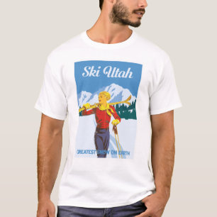 Vintag Ski Utah Poster T-Shirt