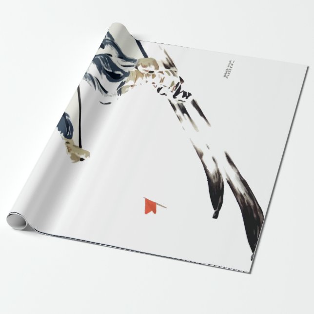 Vintag Skifahren Wintersport Deutschland Reisen Geschenkpapier (Ungerollt)