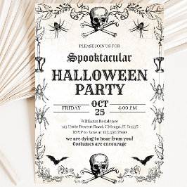 Vintag Skull Halloween Geburtstag Einladung