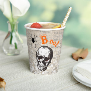Vintag Skull Halloween Pappbecher