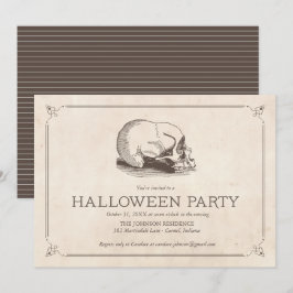 Vintag Skull Halloween-Party lädt ein Einladung