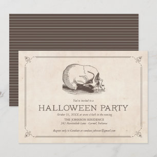 Vintag Skull Halloween-Party lädt ein Einladung