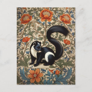 Vintag Skunk William Morris Inspiriert Postkarte