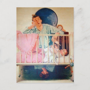 Vintag Sleepy Vater Postkarte