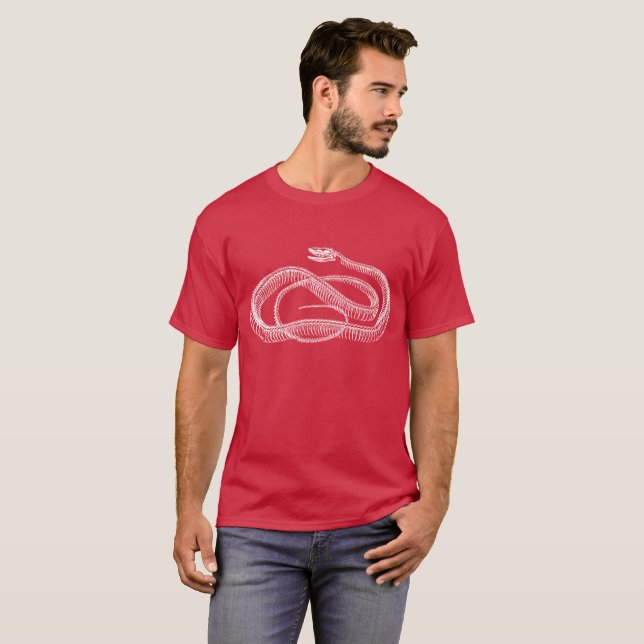 Vintag Snake Skeleton T - Shirt (Vorne ganz)