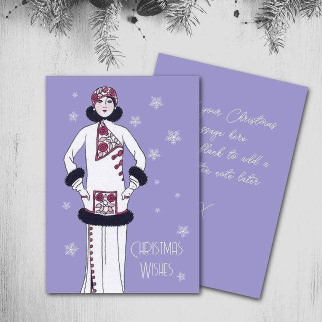 Vintag Snow Queen Weihnachtskarte Dankeskarte (Von Creator hochgeladen)