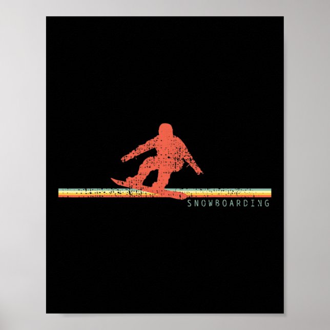 Vintag Snowboard Snowboard Snowboarder Poster (Vorne)