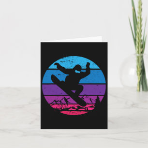 Vintag Snowboard Snowboarding Silhouette I Retro Karte
