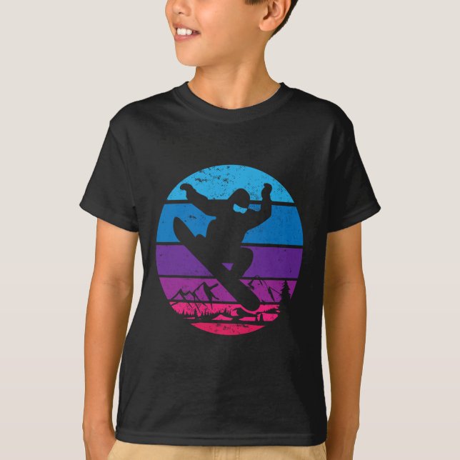 Vintag Snowboard Snowboarding Silhouette I Retro T-Shirt (Vorderseite)