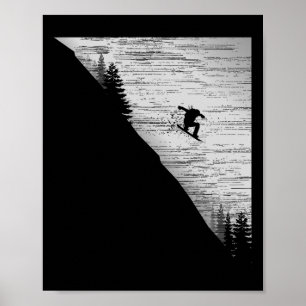 Vintag Snowboard Winter Sport Urlaub Geschenk Berg Poster