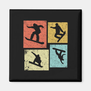 Vintag Snowboarder Retro Männer Frauen Magnet
