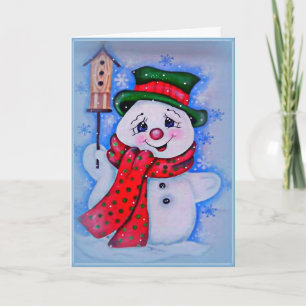 Vintag Snowman Feiertagskarte