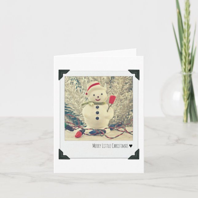 Vintag Snowman Feiertagskarte (Vorderseite)