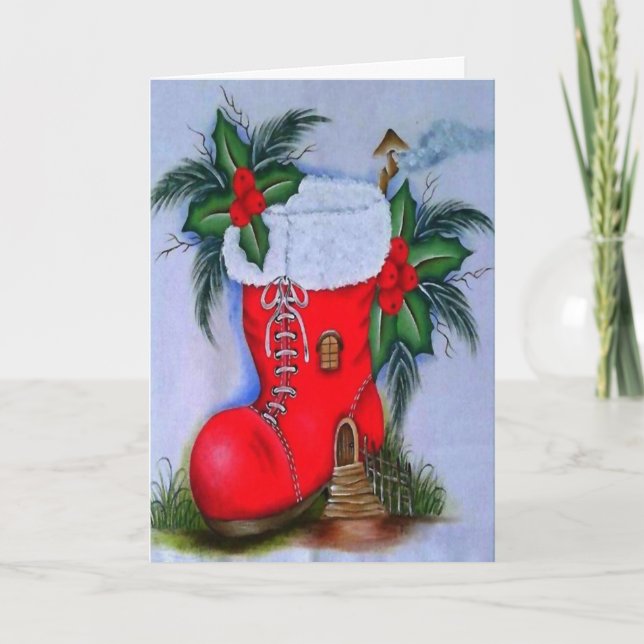 Vintag Snowman Feiertagskarte (Vorderseite)