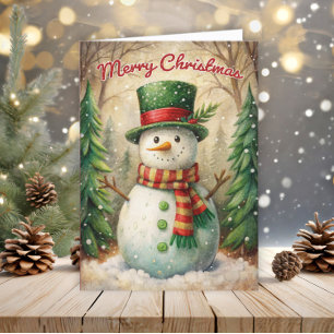 Vintag Snowman Frohe Weihnachten