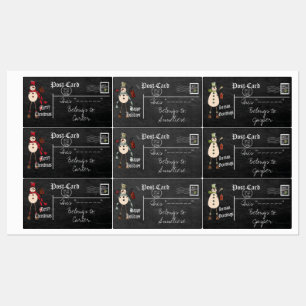 Vintag Snowman Labels Etiketten