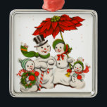 Vintag Snowman Weihnachten Ornament Aus Metall<br><div class="desc">Vintager Schneemann Weihnachtsmetallschmuck</div>