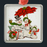 Vintag Snowman Weihnachten Ornament Aus Metall<br><div class="desc">Vintager Schneemann Weihnachtsmetallschmuck</div>