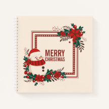 Vintag Snowman Weihnachtsfeiertag | Notebook