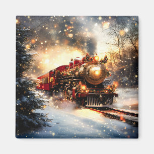 Vintag Snowy Night Weihnachtszug Express Magnet