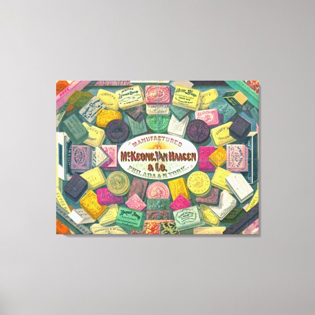 Vintag Soap Ad 1865 Leinwanddruck (Vorderseite)