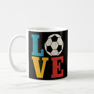 Vintag Soccer Player Men Boys Girls LIEBE Fußball  Kaffeetasse