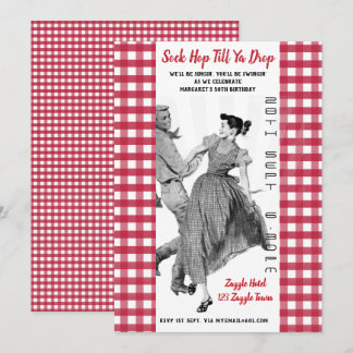 Vintag SOCK HOP Retro BIRTHDAY Einladung 50.