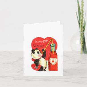 Vintag Soda Pop Panda Valentine Karte