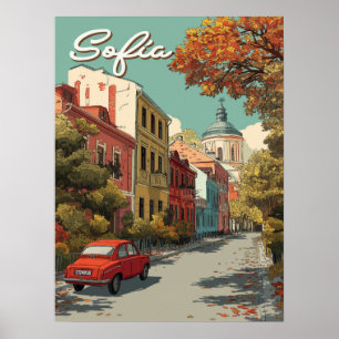 Vintag Sofia   Bulgarische Hauptstadt Poster