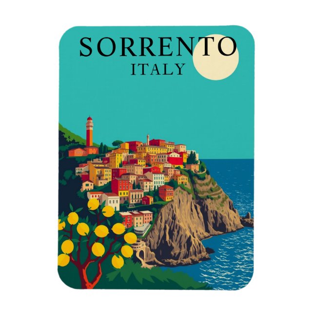 Vintag Sorrento Italien Lemons Travel Souvenir Magnet (Vertikal)