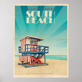 Vintag South Beach Florida Poster