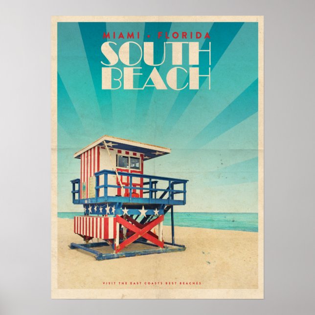 Vintag South Beach Florida Poster (Vorne)