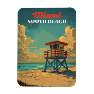 Vintag South Beach Miami Magnet