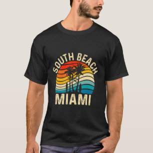 Vintag South Beach Miami Palm Beach Surfboard Sur T-Shirt