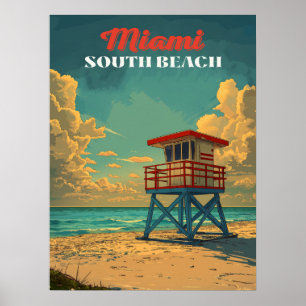 Vintag South Beach Miami Poster