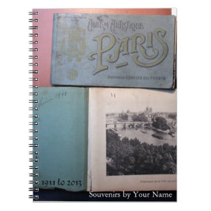 Vintag Souvenirs de Paris Personalisiert Notebook  Notizblock