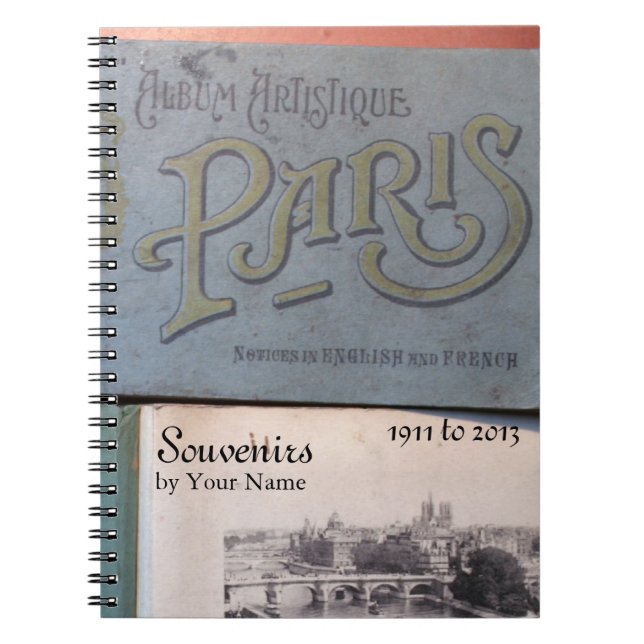 Vintag Souvenirs de Paris Personalisiert Notebook  Notizblock (Vorderseite)