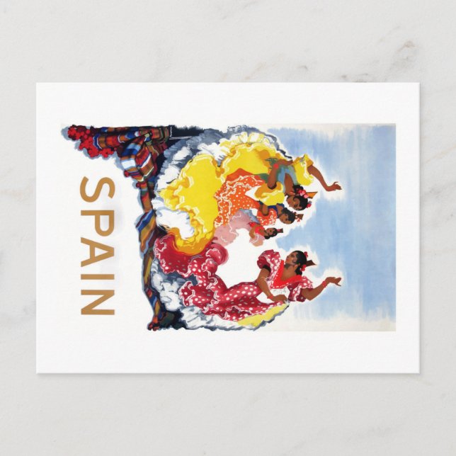 Vintag Spain Flamenco Dancers Travel Poster Postkarte (Vorderseite)