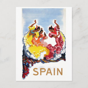 Vintag Spain Flamenco Dancers Travel Poster Postkarte