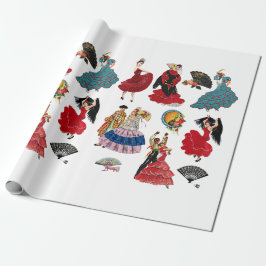 Vintag Spanische Flamenco Dancefarts Geschenkpapier