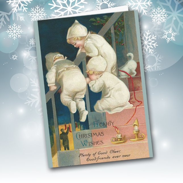 Vintag Spionage Kids Weihnachtskarte Feiertagskarte (Von Creator hochgeladen)