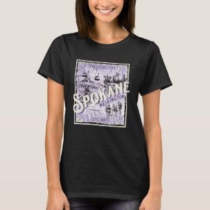 Vintag Spokane Washington The Lilac City Carousel T-Shirt