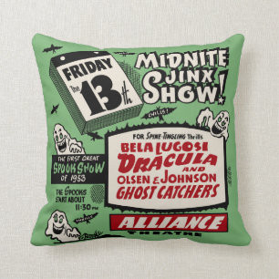Vintag Spook Show Poster - Freitag den 13. ! Kissen