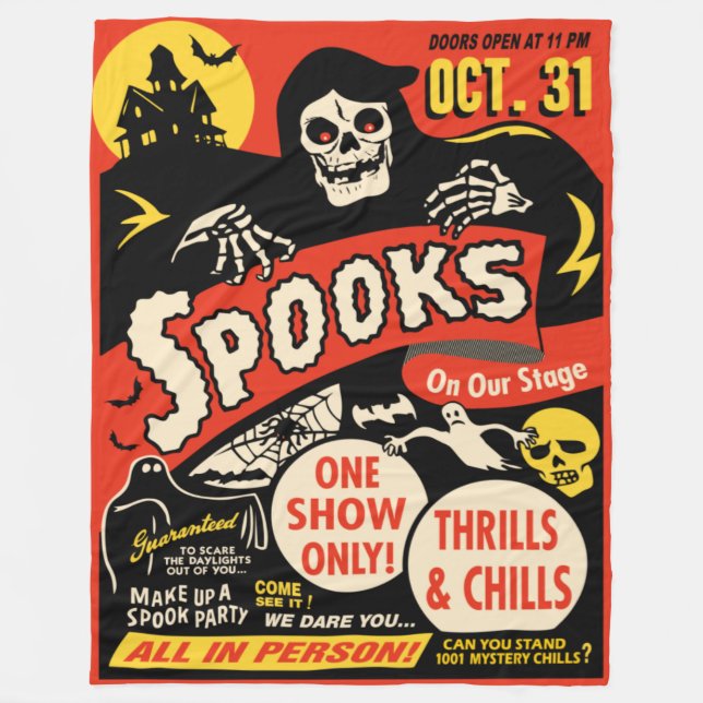 Vintag Spook Show Poster Große Fleecebanke Fleecedecke (Vorderseite)