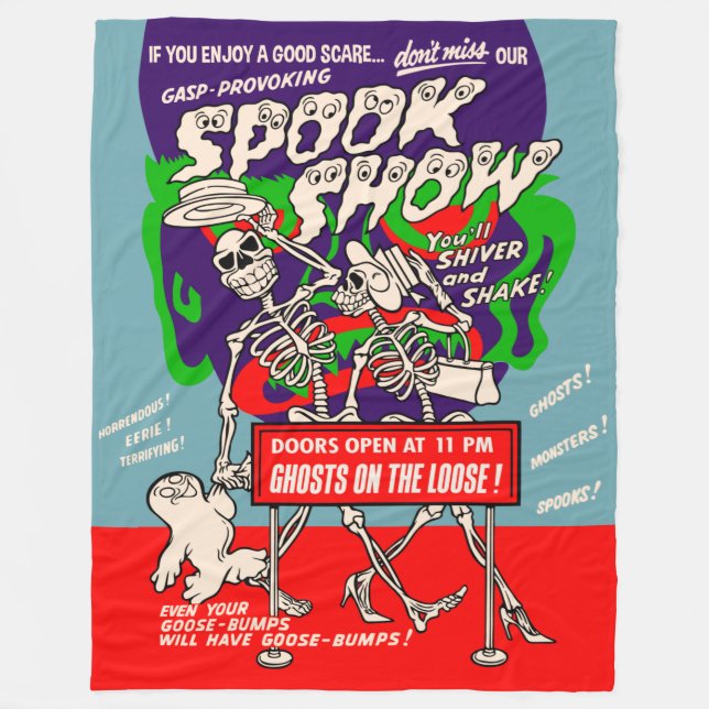 Vintag Spook Show Poster Große Fleecebanke Fleecedecke (Vorderseite)