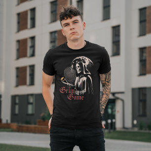 Vintag Spooky Fun Grim Sensenmann Tennis Gotisch T-Shirt
