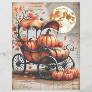 Vintag Spooky Gothic Halloween Scrapbook Paper